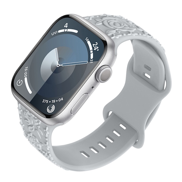 3D-ros silikonband för Apple Watch Grå 22 mm