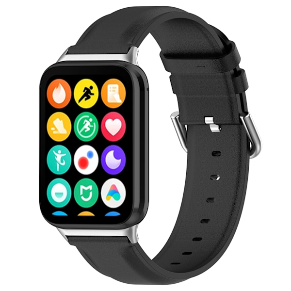 Nahkainen kellohihna Xiaomi Smart Band 9 Prolle Musta