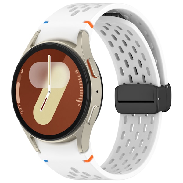 Tyylikäs ja käytännöllinen kellonhihna Samsung Galaxy Watch 7/6/5/4 -kellolle Valkoinen