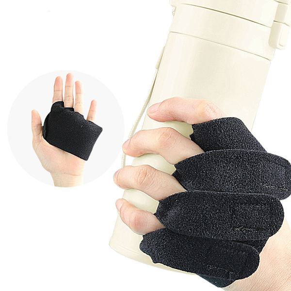 Par Fingersträckare Halvhandshandskar för Styrka och Flexibilitet Svart L