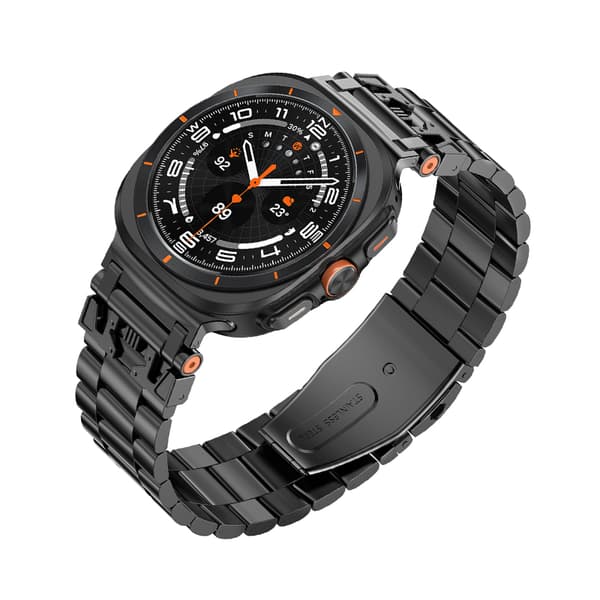 Sort urrem i rustfrit stål til Samsung Galaxy Watch 7 Ultra
