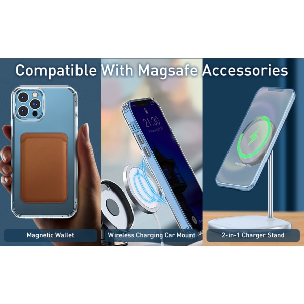 Transparent Mobilskal Kompatibelt med MagSafe-laddare för iPhone 13 Pro Max