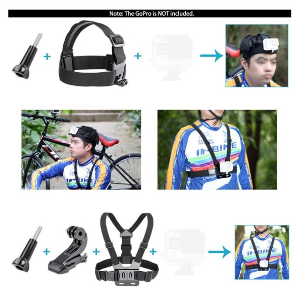 20-i-1 Tillbehör för GoPro Hero 8/9, DJI Svart
