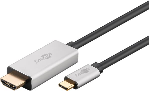 USB-C™ til HDMI™ kabel, 3 m, sort;sølv