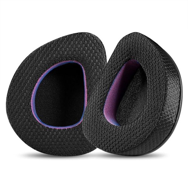 Svarta och lila öronkuddar i tyg för ASUS ROG-headset