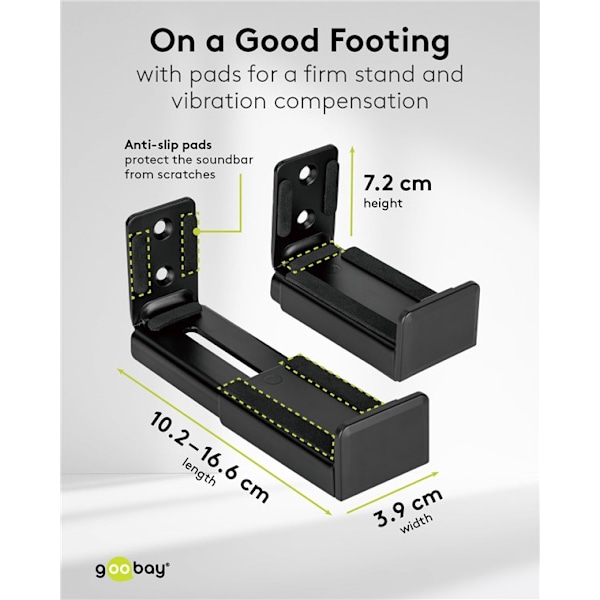 Väggfäste för soundbar Universal, svart