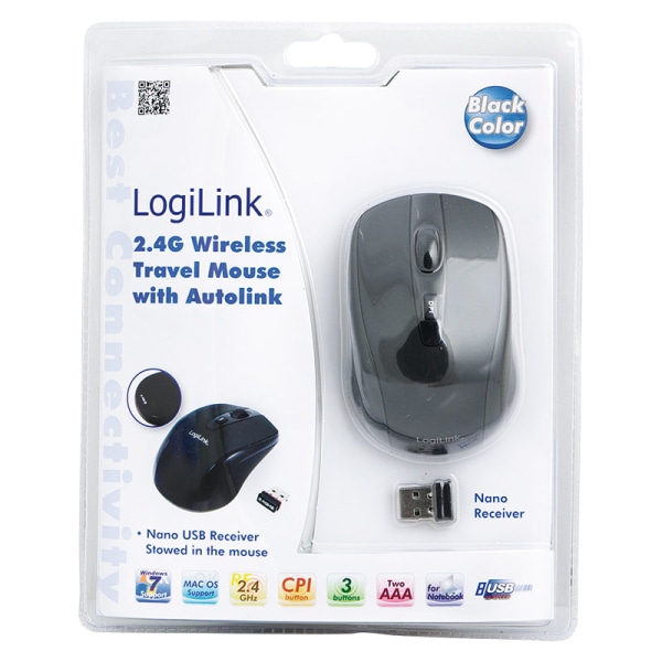 LogiLink Trådlös optisk mus 3-knappars