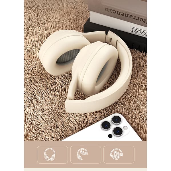 Bluetooth-hörlurar DR06: Lång batteritid, Hi-Fi-ljud Beige Beige