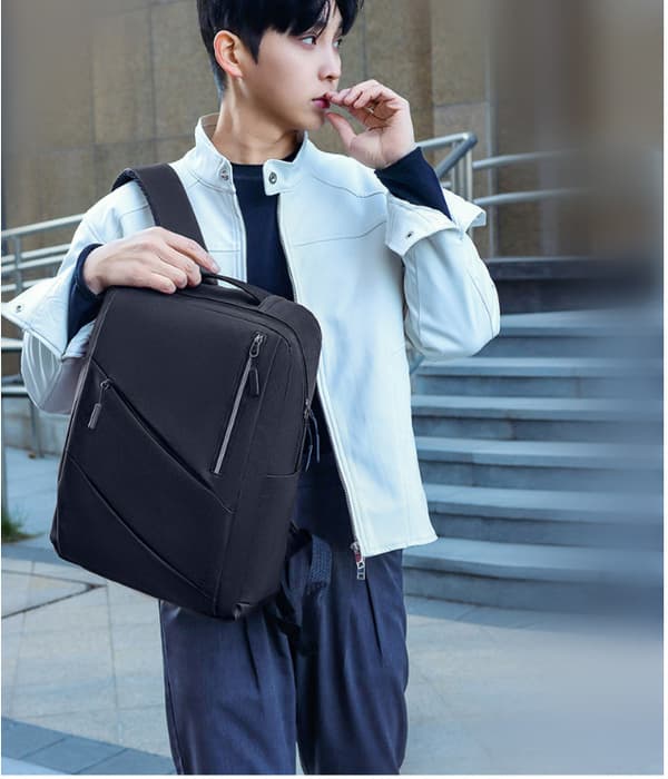Business Commute 3-Piece Backpack Set , Lightweight Black Black