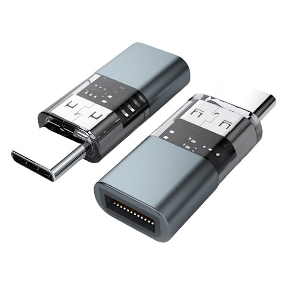 FD10 Type-C til Lightning Adapter - Grå, Kompakt Design