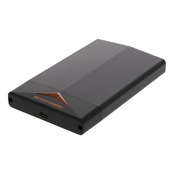 DELTACO GAMING 2.5" SATA HDD enclosure, aluminum, LED, USBC, USB