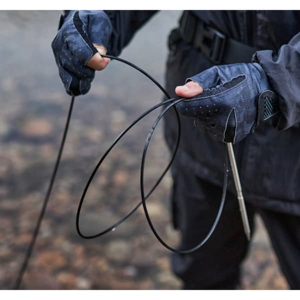 Udendørs agn-stringer 8m lille i 304 rustfrit stål og aluminium, anti-tangle design, hurtig-udløser D-ring, synlig flyde og netpose