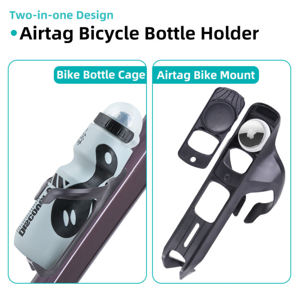 INF Vandflaskeholder med AirTag-rum - Sort