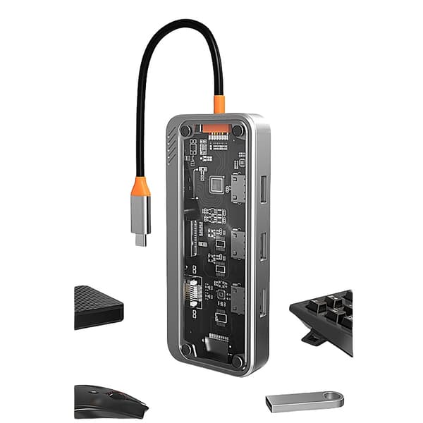 Dockningsstation: Kompakt och kraftfull USB-hubb