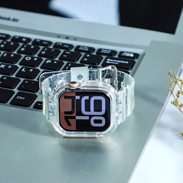 Läpinäkyvä TPU-suojaus Apple Watchille - Integroitu ranneke 46 mm:lle