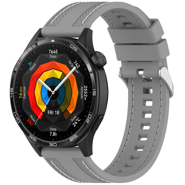 Silikonarmband för bilsömmar för Xiaomi Watch S4 & Huawei GT5 Grå
