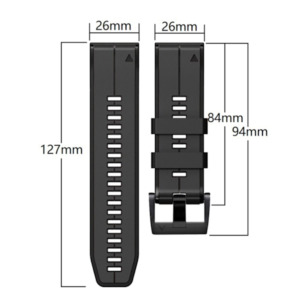 Urrem 22 mm til Garmin Fenix7/7 Pro, Fenix 5, Quatix 5 Sort