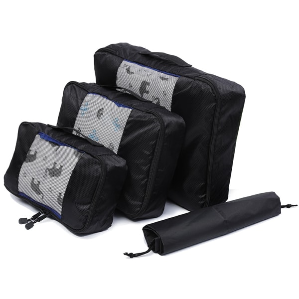 4-delt sæt organiseringstaske opbevaringstaske til hjemrejse Sor Sort