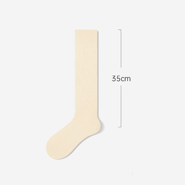 Cremefarvede knæhøje sokker - åndbare og slim fit