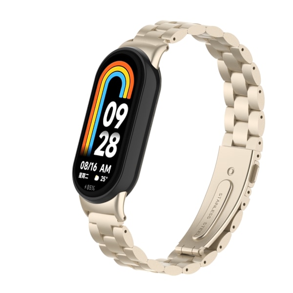 Stilfullt armband i rostfritt stål för Xiaomi Mi Band 9 Guld