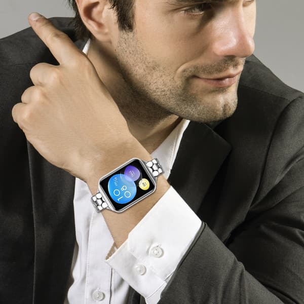 Perle Rustfrit Stål Urrem Kompatibel med Xiaomi 8 Pro/9 Pro/Redmi Watch 4/5 Silver Silver