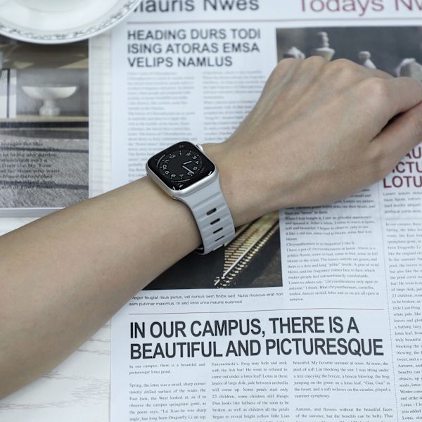 Magnetiskt silikonarmband för Apple Watch - Svart/Orange (38/40/41mm) Grå
