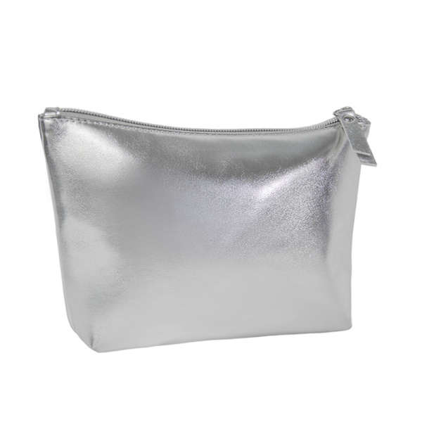 Snygg silver T-formad sminkväska - PU-läder