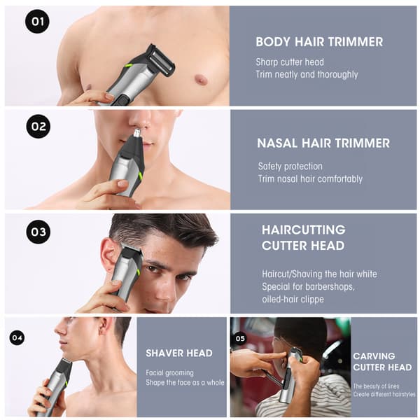 5-i-1 Grooming Kit för Män med EVA Förvaringsfodral