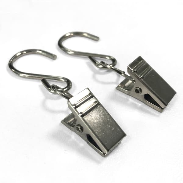 Gardinklämmor med S-Krokar, 20-pack Silver Silver