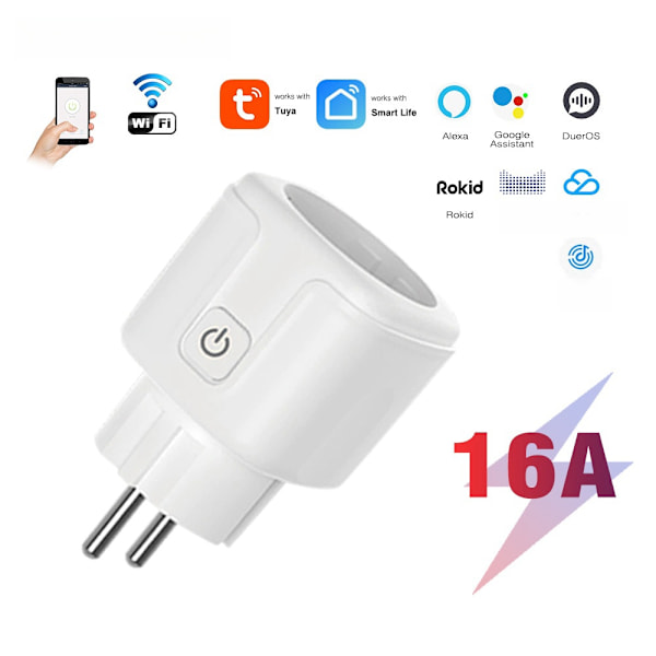 Tuya WiFi Smart Plug EU Standard 16A 4-Pak