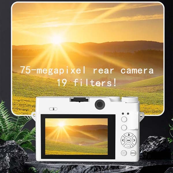 Entry-Level Studerende Micro Single Digitalkamera med 7500W Pixel og 4K HD-optagelse White White