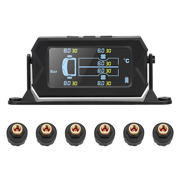 Soldriven TPMS med 6 sensorer för lastbilar