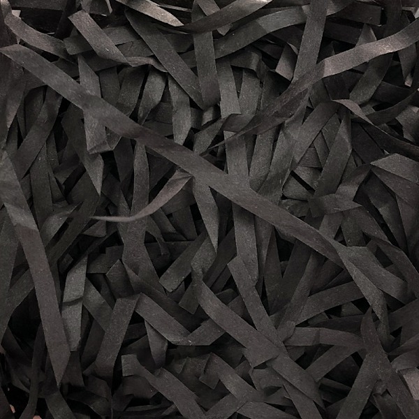 Lyserødt strimlet papir - 200g gaveindpakningsfyld Sort