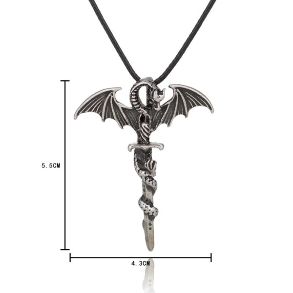Självlysande halsband Dragon Sword Silver Silver
