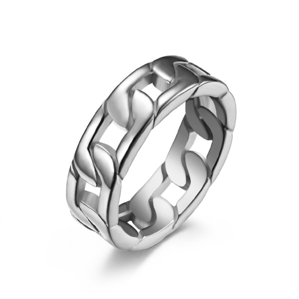 Rustfrit stål lysende magisk ring 21.5 mm Silver 21.5 mm