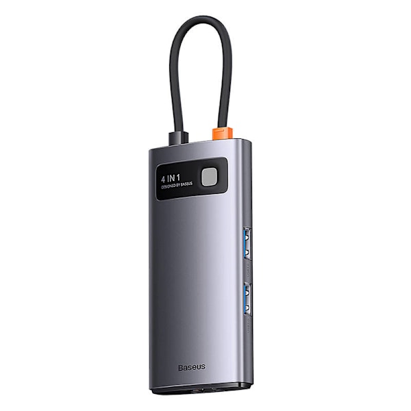 Hub 4in1 Baseus Metal Gleam Series, USB-C till 3x USB 3.0 + Ethernet RJ45