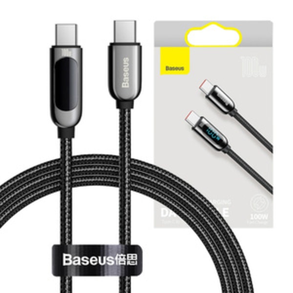 Baseus Displaykabel USB-C till Type-C 100W 1m (svart)