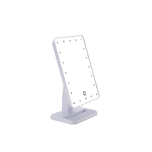 LED Sminkspegel för Bord med Touchsensor och 360° Rotation - 20 LED-lampor Vit