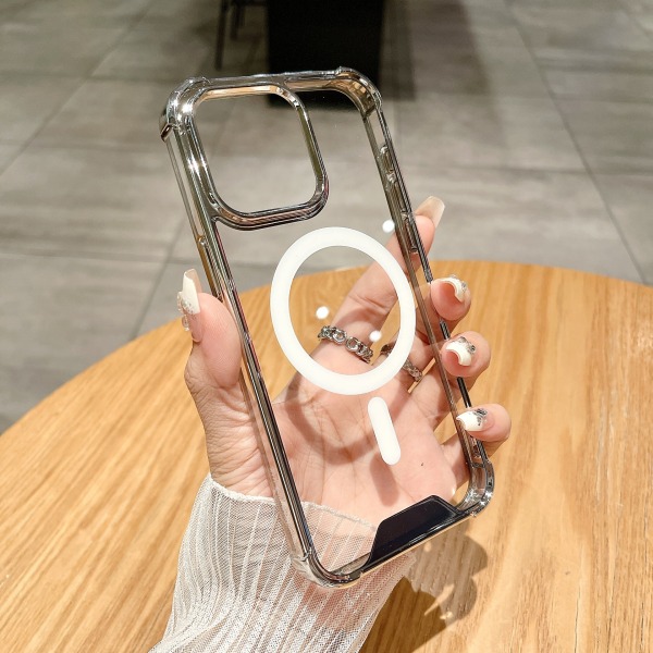 Sähköpinnoitettu magneettikuori iPhone 15 -sarjalle iPhone 15 Hopea