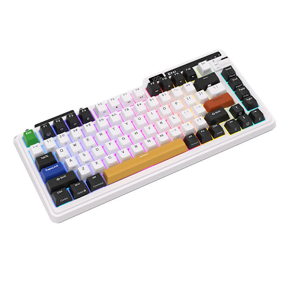 Trådløst mekanisk tastatur Royal Kludge KZZI K75 pro RGB, Eternity Switch (sort og hvid)