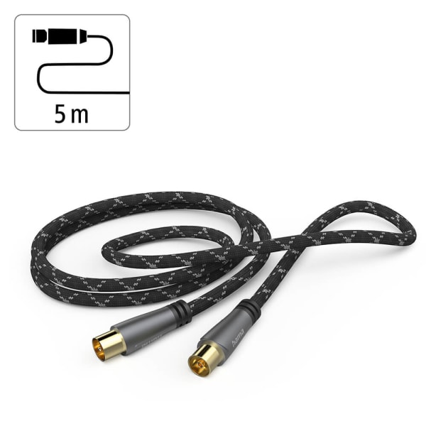 HAMA Antennkabel 120dB Svart/Grå 5.0m