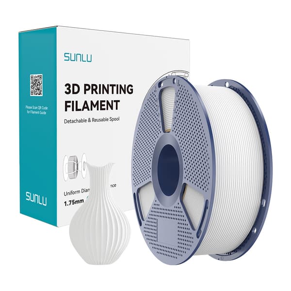 Sunlu PLA Classic White filament 1.75 mm, 1 kg – matt yta för FDM 3D-skrivare