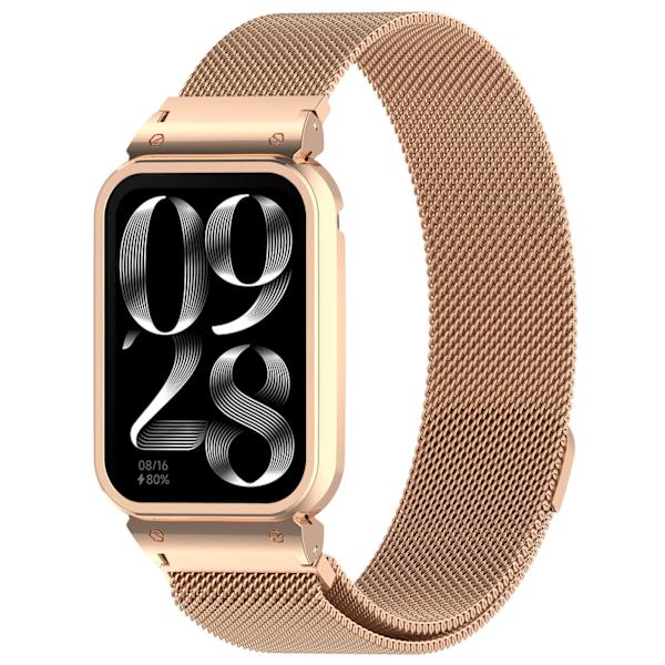 Klockarmband för Xiaomi Mi Band 8 Pro - Metallram med Milanese Loop Guld