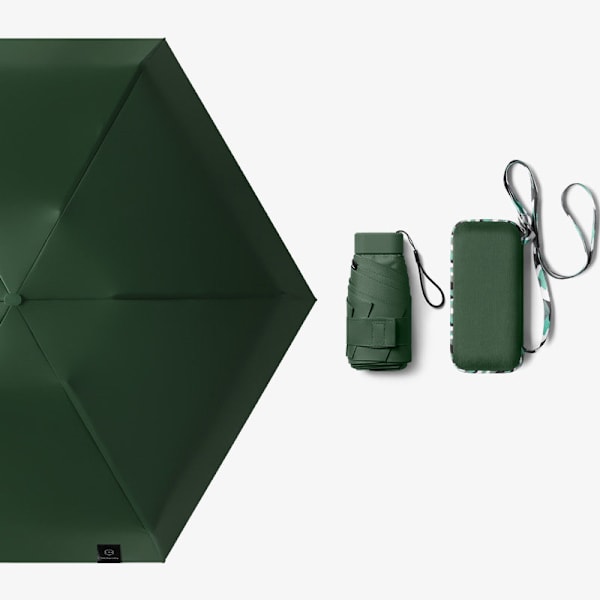 Sun&Rain Paraply, 5-foldet Pocket Paraply Grøn