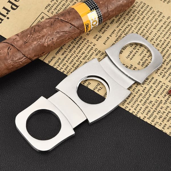 Dobbelbladet Cigar Klipper i Rustfrit Stål - Glat Klipning & Ergonomisk Greb