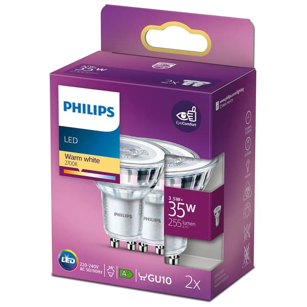 2-pack LED GU10 Spot 35W 255lm