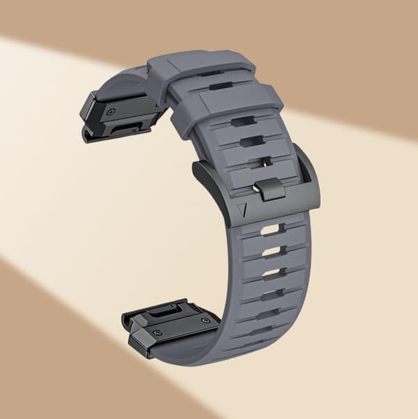 Premium Garmin Fenix 8 Rem: Fluororubber Urrem Grå 22 mm