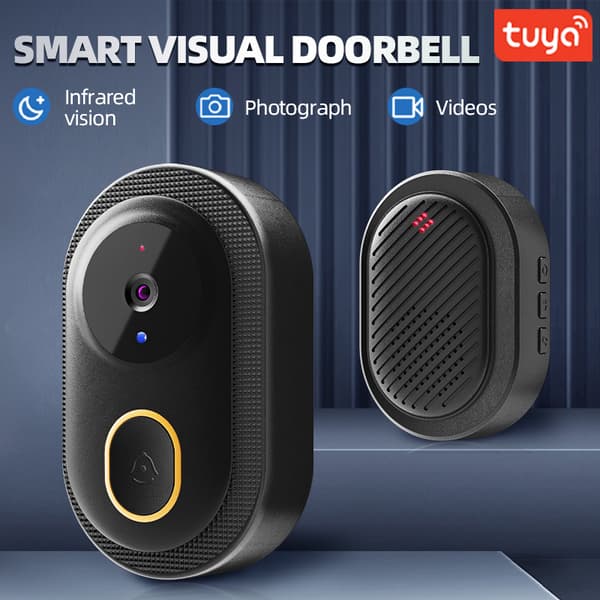 Förbättrad Hemsäkerhet: Trådlös Smart Video Dörrklocka K9 Black Black