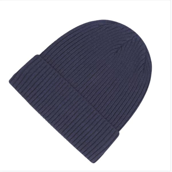 Vintermössa med Fleecefoder - Varm och Vindtät Stickad Mössa Dark Blue Dark Blue