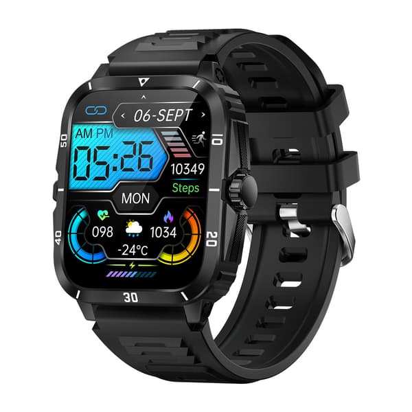 Smartwatch med sundhedsovervågning og fitnesstracking